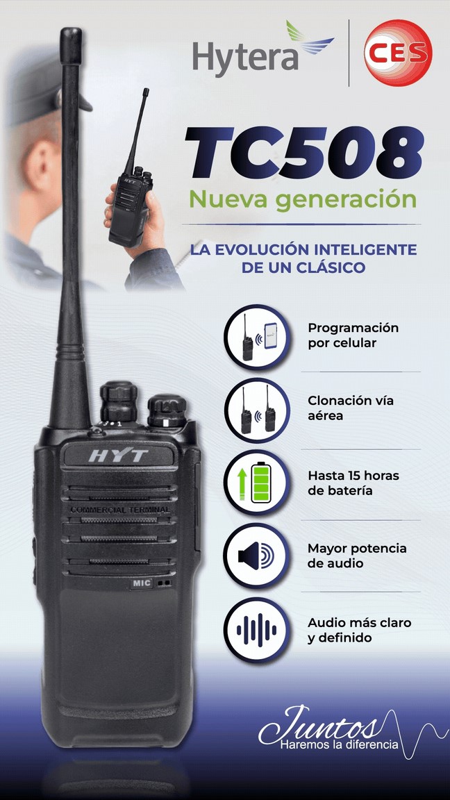 Publicación de RRSS para el radio Hytera TC508, con íconos de características